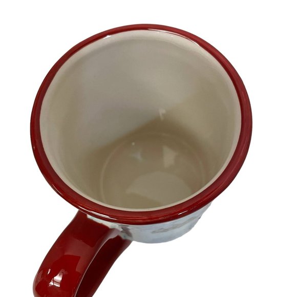 Certified International Cup Mug Winter Holiday Snowman Red Handle Ceramic - Picture 5 of 7